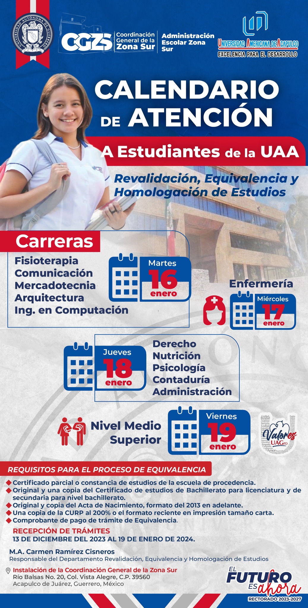 La UAGro pone a la disposición de estudiantes de la UAA calendario de