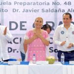 Asiste rectora de la UAGro a ceremonia de clausura enla Preparatoria No. 48